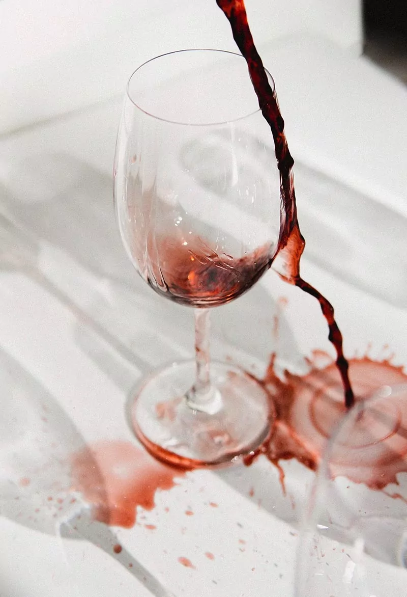Spilled wine