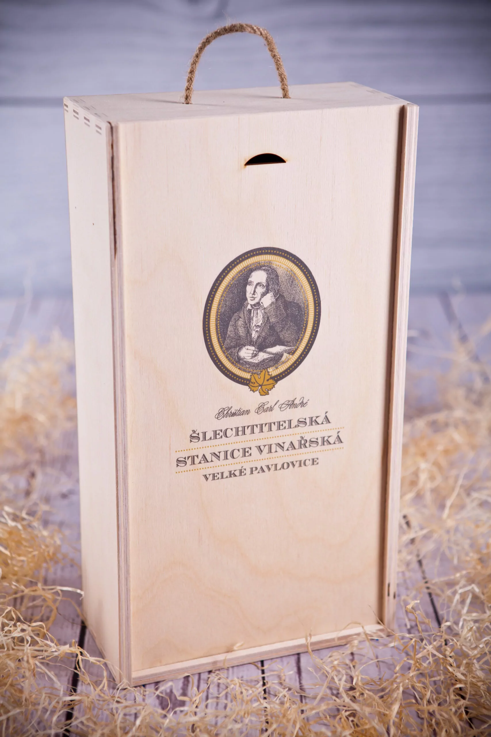 dřevěná dárková krabička na 2 lahve CH.C.André - Obrázek 2