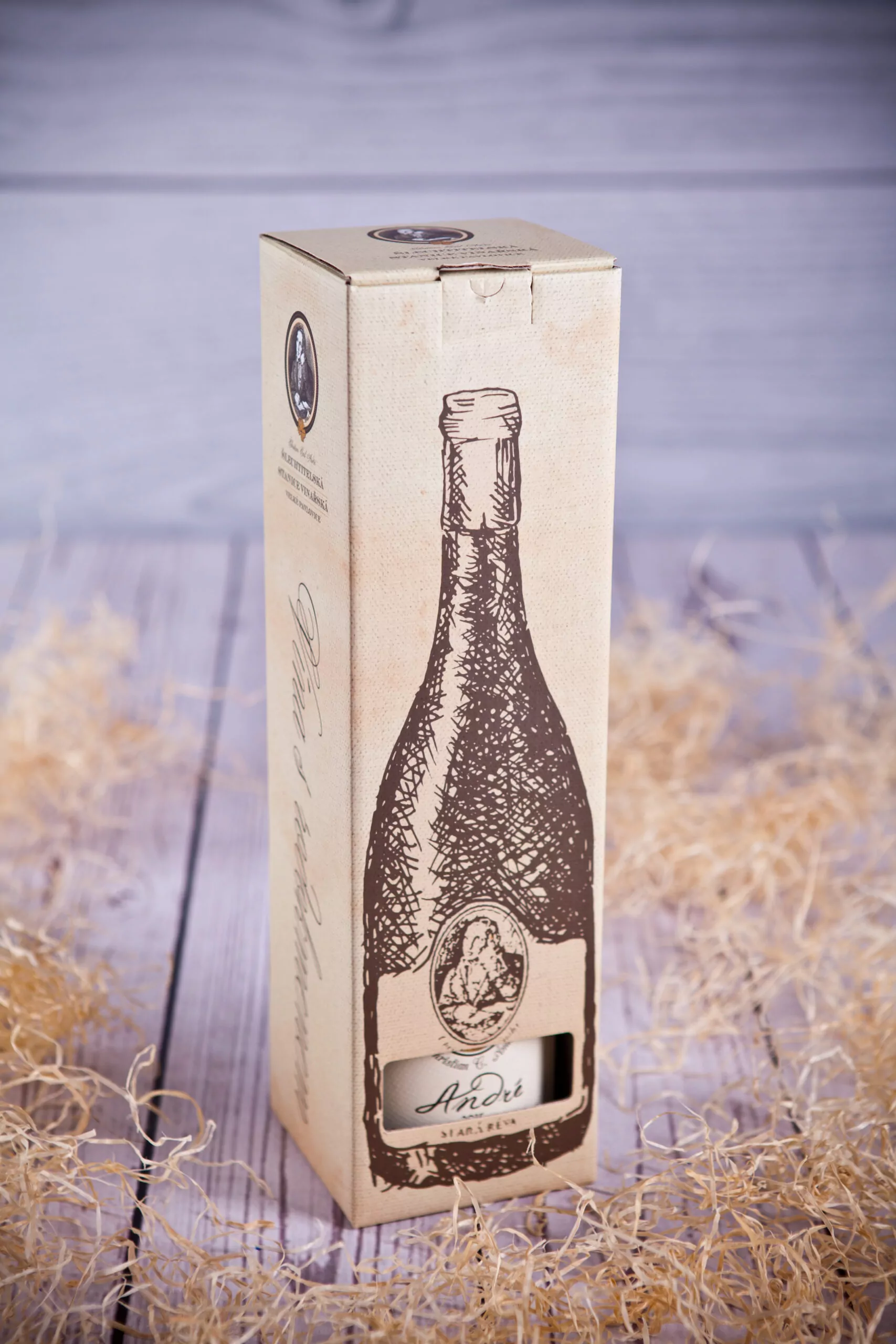 papírová dárková krabička stará réva 1 lahev